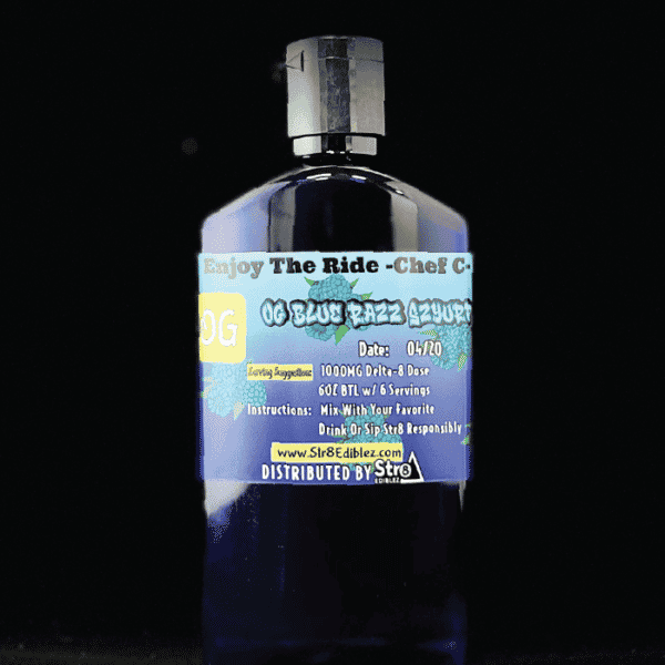 Str8 Ediblez Blue Razz Delta 8 THC Syrup